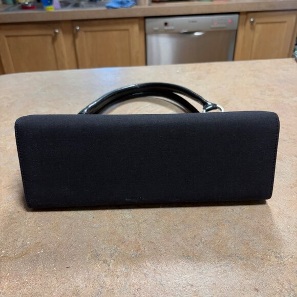 Vintage Miche Classic Base Bag Black Nylon & Leather Dual Handle Purse Zip Close - Picture 6 of 16